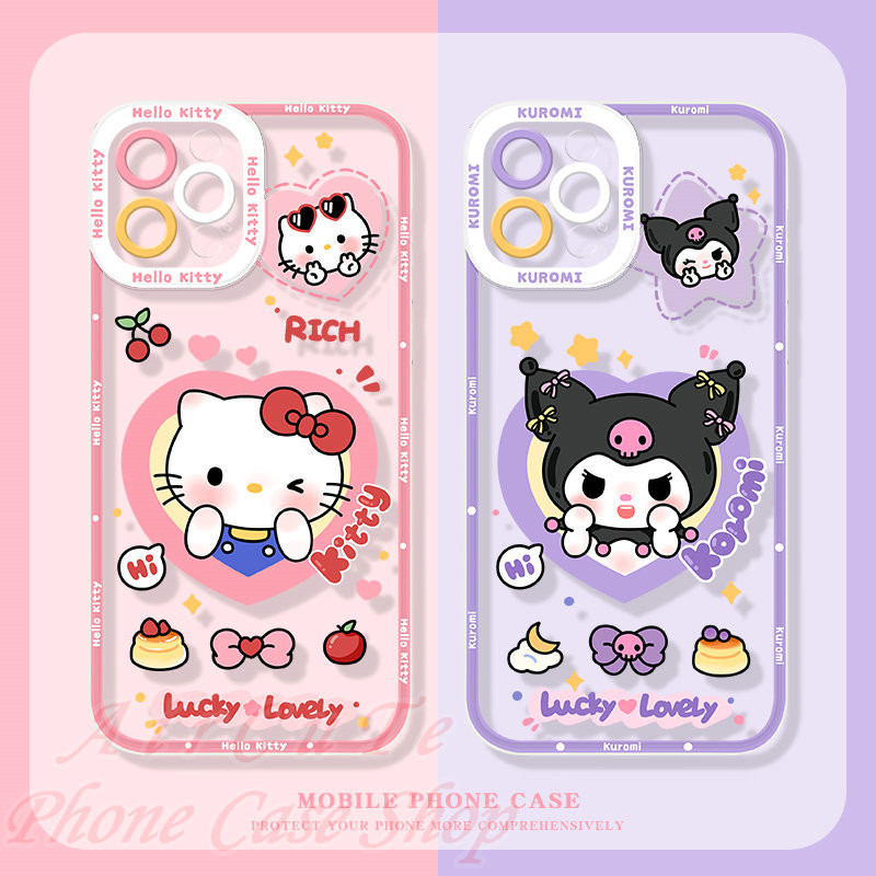 เคส OPPO Reno 11 11F 10 8 Pro 8T 8Z 7 7Z 6 6Z 5 4 2F 4G 5G Reno11 F Reno11F Reno10 Pro+ Plus Reno8 T Z Reno8T Reno8Z Reno7 Reno7Z Reno6 Reno6Z Reno5 Reno4 Reno2 F Reno2F Clear Protect Camera Love Hello Kitty Kuromi Soft Case