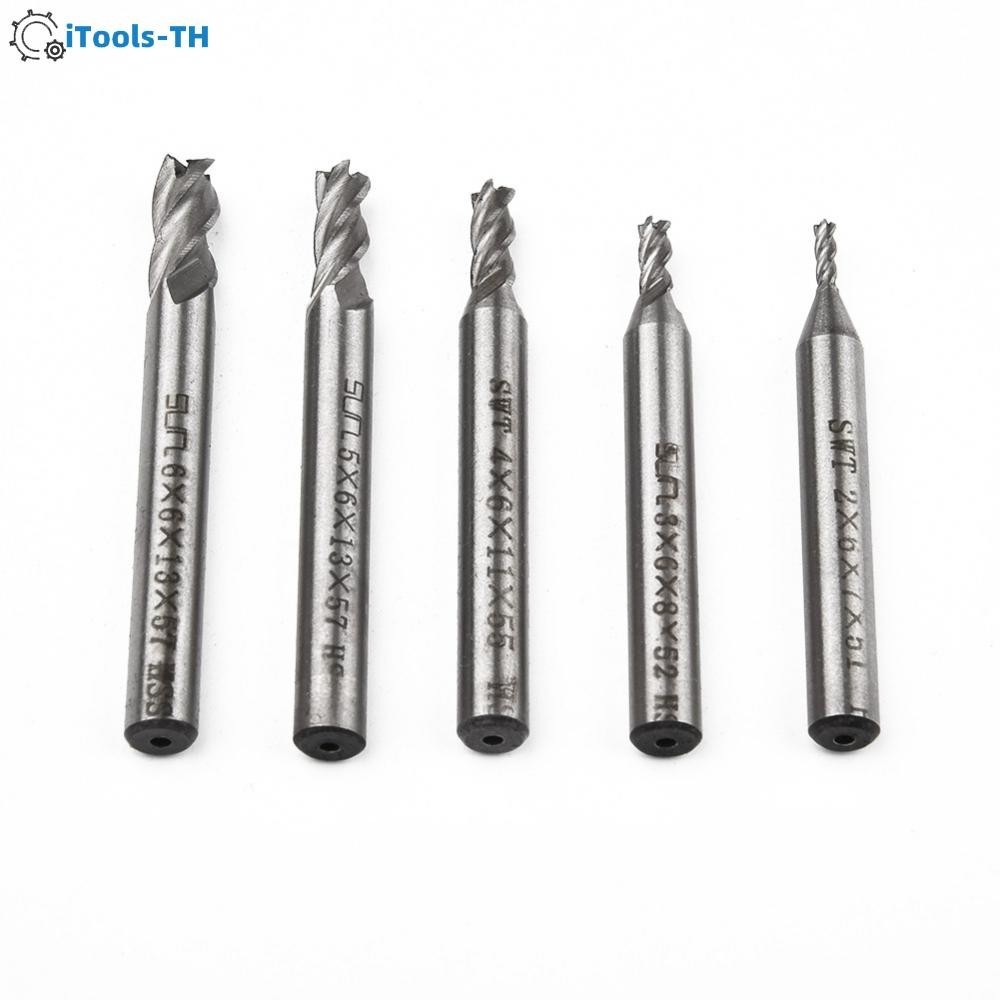 [iTools ] End Mill Bits HSS Straight Shank Router Silver Milling Cutter เจาะ