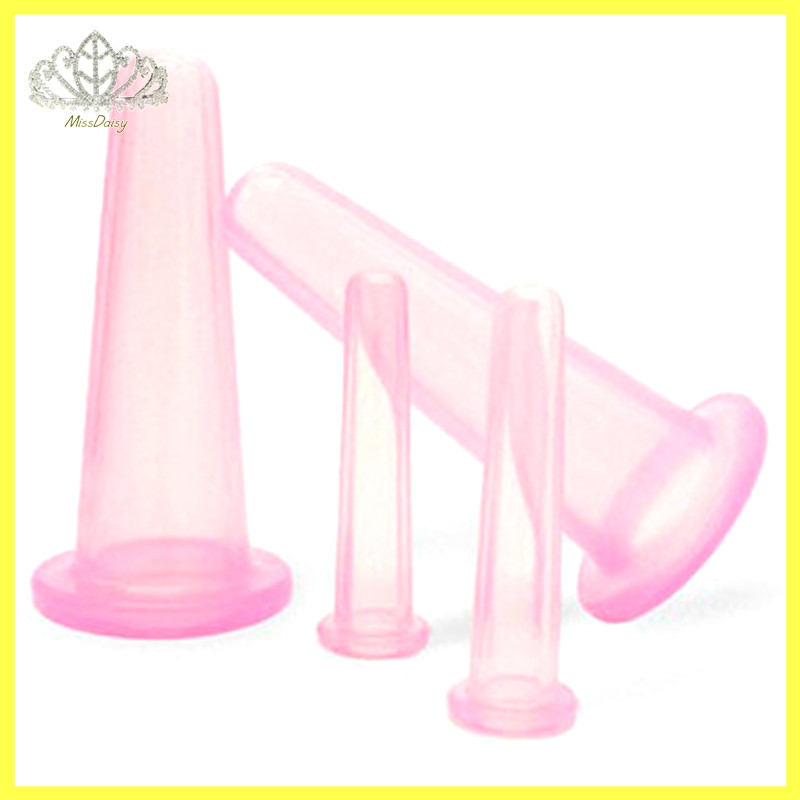 4 ชิ้นซิลิโคน Cupping นวดถ้วย,สําหรับ Body Fac คอนวดตาสูญญากาศ Body Facial Care, Anti-aging เครื่องมือความงาม TH