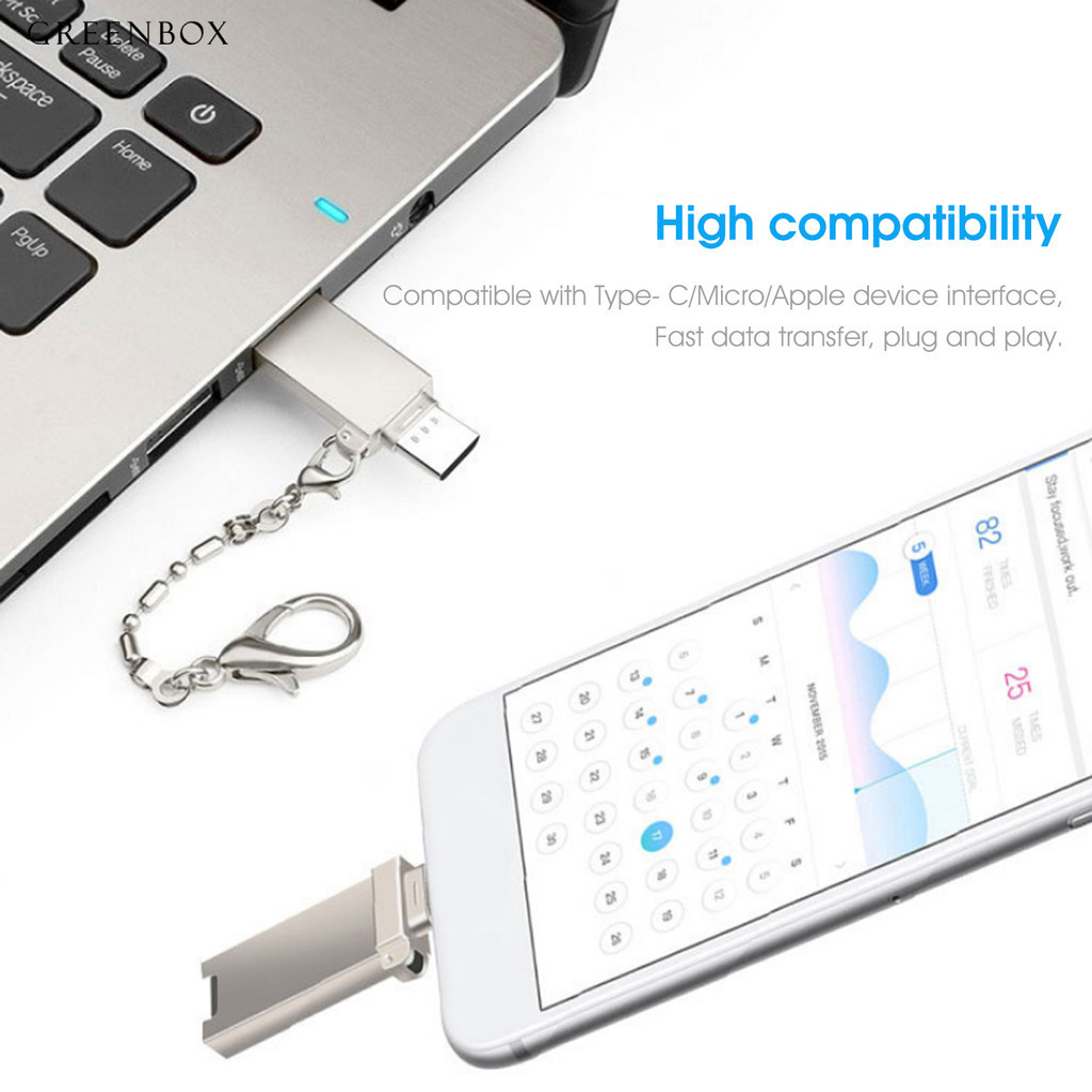 [GB]เครื่องอ่านการ์ด TF 2 in 1 USB 2.0 Type-C/Micro USB OTG เครื่องอ่านการ์ดหน่วยความจําสําหรับโทรศัพท์