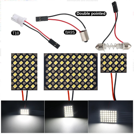 12/24/48smd 3030 ไฟแผงรถยนต์ นํา - 48 24 12 Smd ไฟอ่านหนังสือรถยนต์-โคมไฟลําต้นสีขาว6000เค-ความสว่างสูงกันกระแทกประหยัดพลังงาน-สากลภายในหลังคาโดมแสง