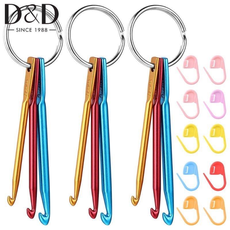 13ชิ้น/เซ็ตที่มีสีสันโครเชต์พวงกุญแจที่มี10พลาสติกที่มีสีสันเข็มเครื่องหมาย,กระบวนการถักจักรเย็บผ้าเครื่องมือ