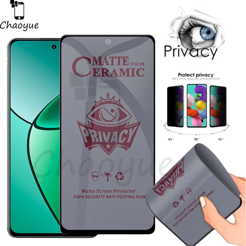 ฟิล์มกระจกนิรภัยเซรามิค เนื้อแมตต์ กันแอบส่อง สําหรับ Realme 15T 14 14T 14x 13 13 + 12 + 11 10 9 8 7