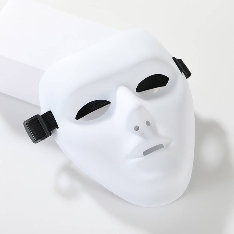 สีขาวฮาโลวีนแฟนซีชุดหน ้ ากาก Full Face Anonymous Street Dance Ghost Step คอสเพลย ์ หน ้ ากาก Masque