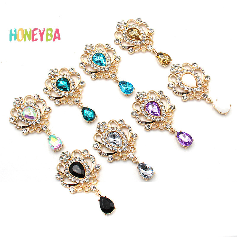 <Honeyba> 32*60 มม.สําหรับทํางานRhinestoneปุ่มผมคู่มืออุปกรณ์เสริมDiyแบนกลับเข็มกลัดเครื่องประดับอุปกรณ์เสริมNice