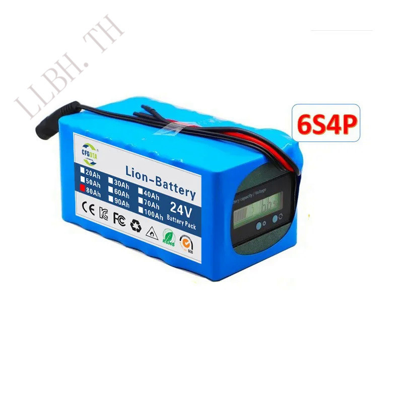 24V Battery 500W 6S4P Lithium Battery Pack 100Ah for Scooter Ebike Electric Bicycle with Capacity In