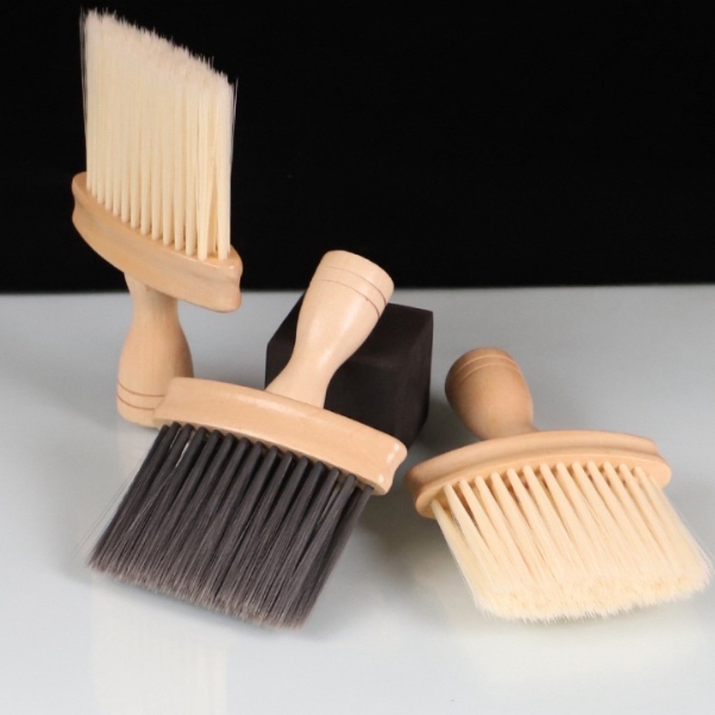 🌈 แปรงปัดผม ปัดเศษผม ด้ามไม้ แปรงร้านตัดผม ไม้ปัดฝุ่น  ขนนุ่มแด้ง รุ่นอัพเกรดใหม่ เกรดพรีเมี่ยม 🌈