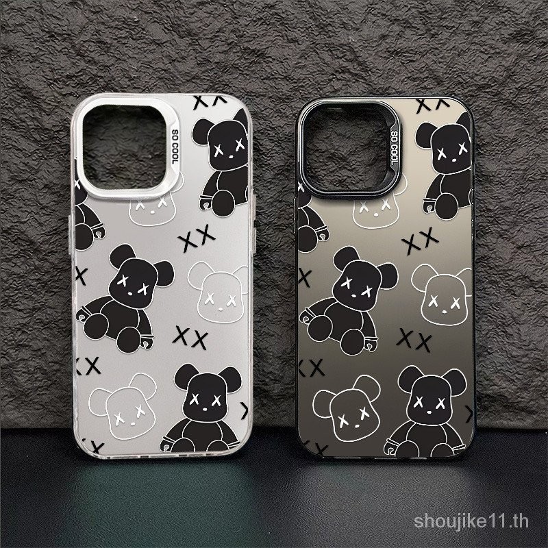 หมียีนส ์ แบบเต ็ มหน ้ าจอเหมาะสําหรับ apple15/1413เคสโทรศัพท ์ iphone12/11promax7/8plus K4RH