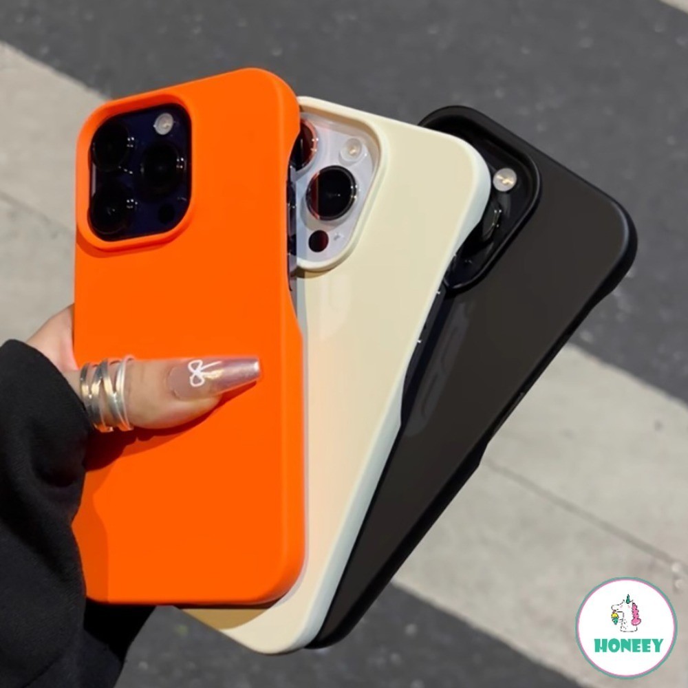 สีทึบบางเฉียบเคลือบเคสโทรศัพท์สําหรับ ไอโฟน 11 15 14 มือโปร สูงสุด 12 13 16 โปรแม็กซ์ 15/14 บวกสีส้มซิลิโคนอ่อนนุ่มกันกระแทกโทรศัพท์ฝาหลัง