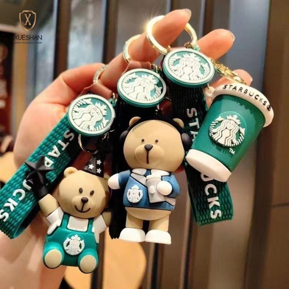 ซูเอซาน สตาร์บัคส์หมีตุ๊กตาพวงกุญแจ,สร้างสรรค์มินิถ้วยกาแฟพวงกุญแจ,ตลกน่ารักยางของขวัญยอดนิยมสําหรับผู้หญิง ผู้ชาย
