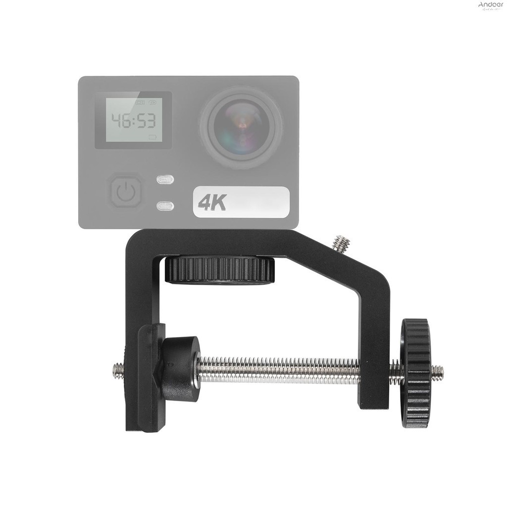 Universal C-Clamp มัลติฟังก์ชั่นอลูมิเนียม C Clamp Mount พร้อมสกรู 1/4 นิ้วสําหรับกล้องไมโครโฟนไฟวิดีโอ