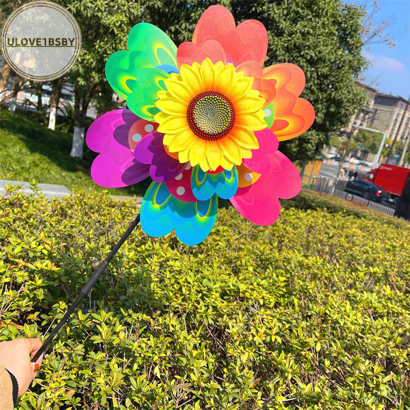 Ulove1bsby 1 ชิ ้ น Sunflower/Butterfly Windmill Pinwheel สีสันเลื ่ อมกังหันลม TH