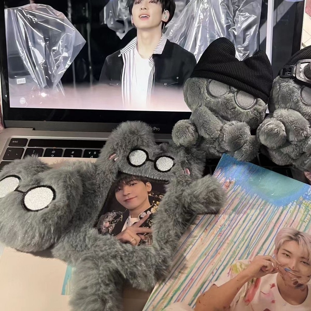 Kpop SEVENTEEN Cement Cat 3 นิ้วกระเป๋าการ์ดขนาดเล็ก Charm WONWOO น่ารักการ์ตูนตุ๊กตาผู้ถือบัตร