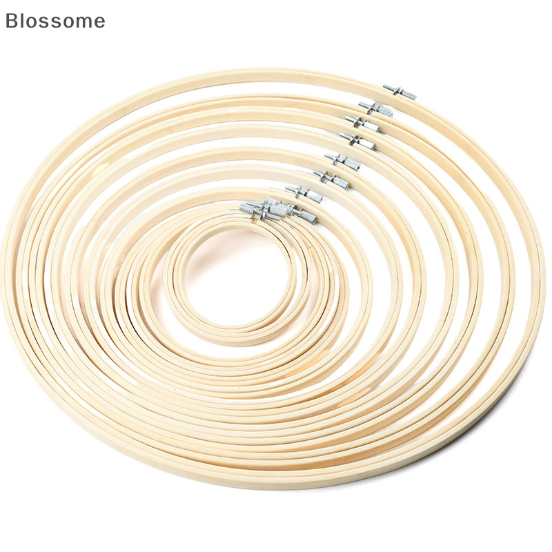 Blossome กรอบไม้ไผ่เย็บปักถักร้อย Hoop แหวน DIY เย็บปักถักร้อย Paing ชุดปักครอสติสรอบกรอบไม้ไผ่เครื่องมือเย็บผ้าตกแต่งบ้านใหม่