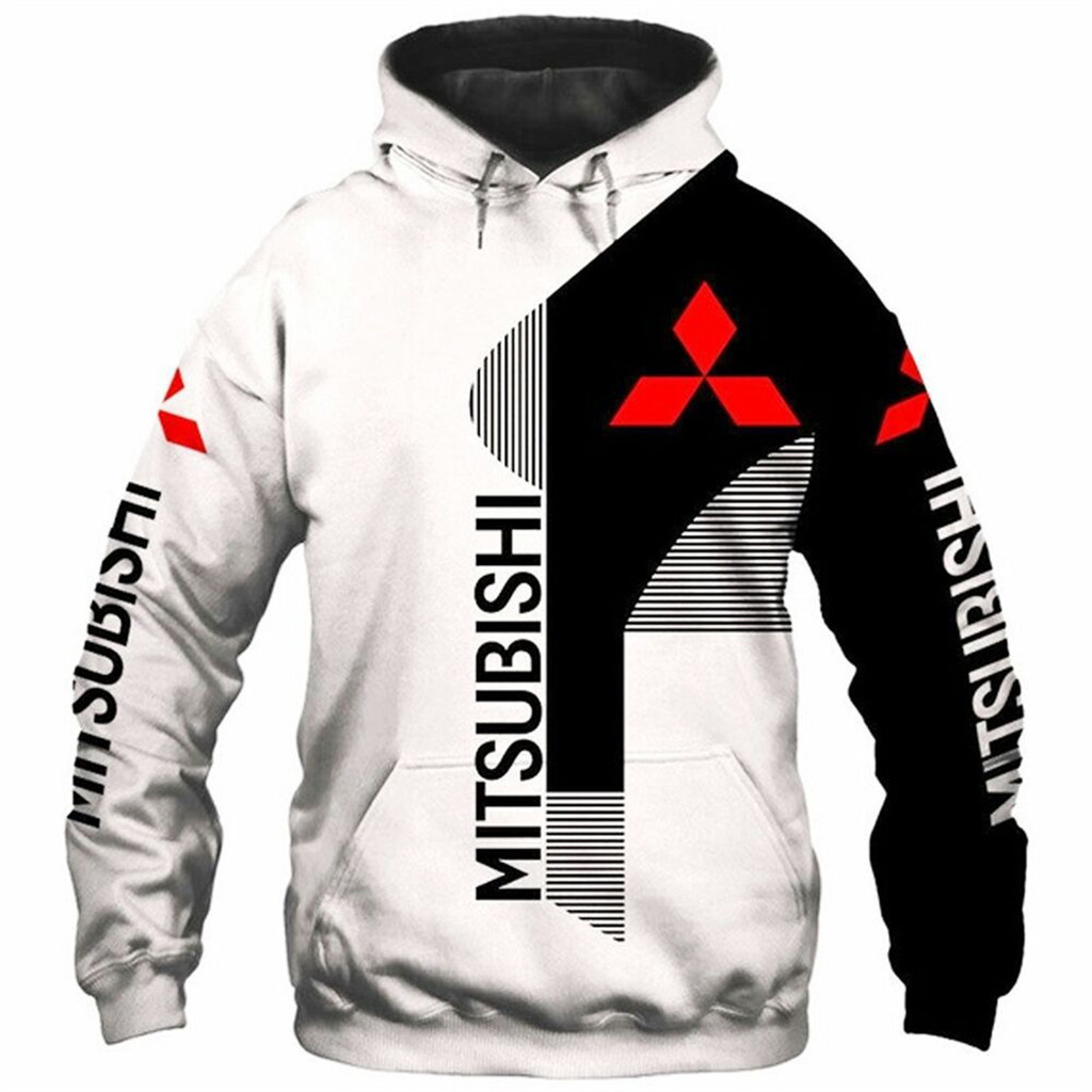 MITSUBISHI ฤดูใบไม้ผลิและฤดูใบไม้ร่วงเสื้อฮู้ดชายและหญิงมิตซูบิชิโลโก้รถยนต์พิมพ์แจ็คเก็ตผู้ชาย3ง หมวก แฟชั่นสบายๆซิปเสื้อกันหนาวหมวก