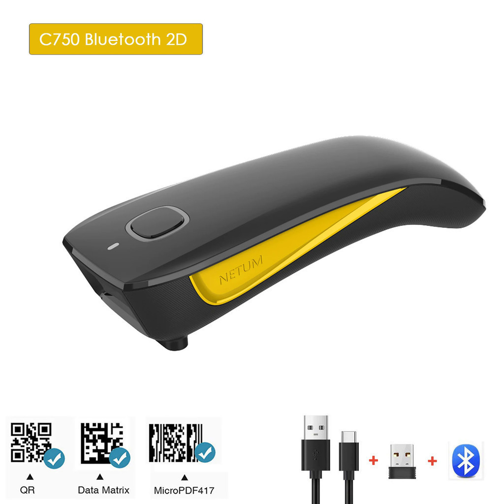 3-in-1 Bluetooth USB Wired &Wireless 1D 2D Barcode Scanner Pocket QR Barcode Reader PDF417 สําหรับยา