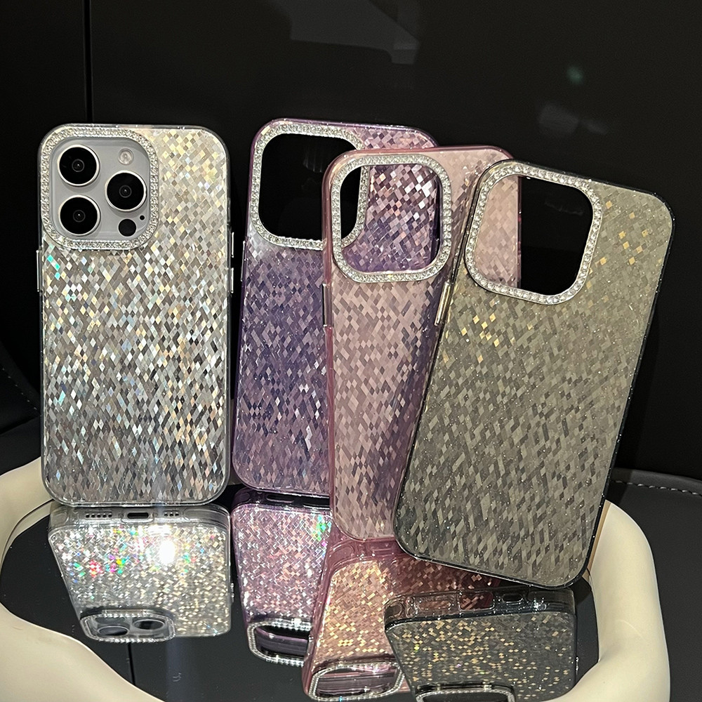 น้ําเพชรแฟลชผงหลุมขนาดใหญ่เคสโทรศัพท์สําหรับiphone 15Pro Max 15Pro 15 14 13 12 11 Pro Maxครอบคลุมเต็มรูปแบบกันกระแทกปกแข็ง