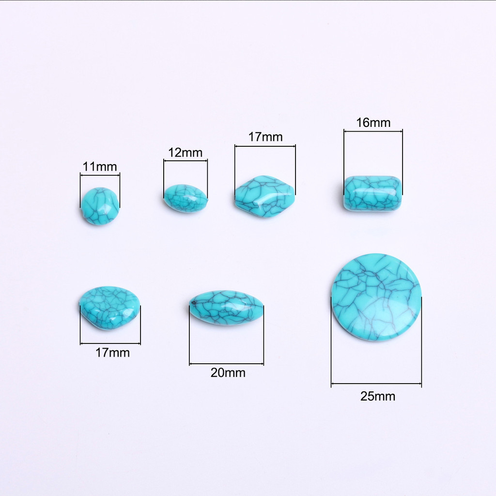 30-5 ชิ ้ น 11-25 มิลลิเมตรเรขาคณิต Spacer ลูกปัดหลวมเลียนแบบ Turquoises DIY สําหรับสร ้ อยคอเครื ่ องประดับทํา Charms อุปกรณ ์ เสริม