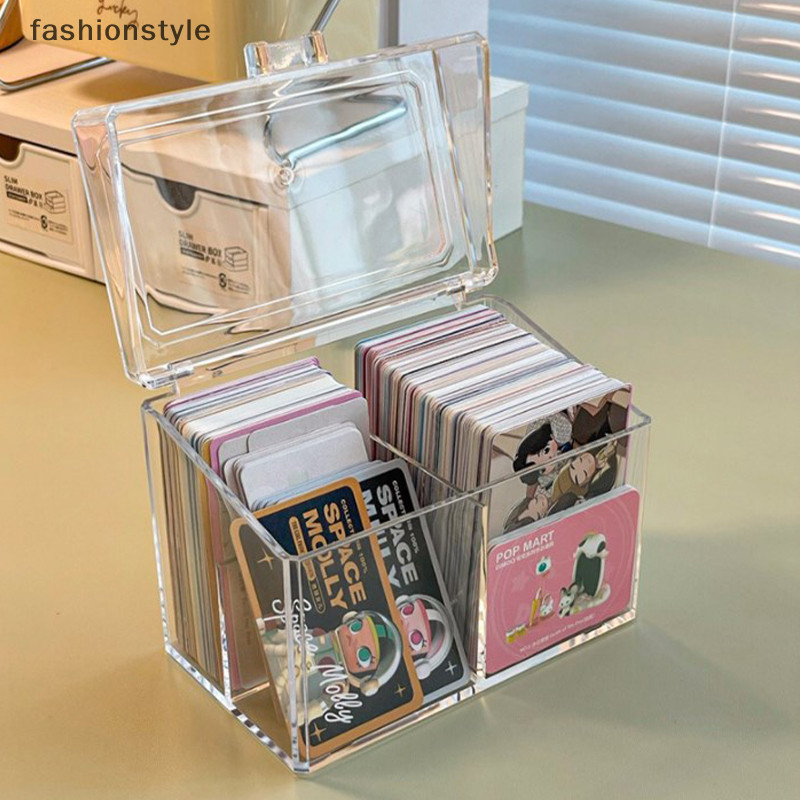 [Fashionstyle ] กล ่ องเก ็ บบัตรอะคริลิคใสถือโปสการ ์ ด 400 ใบ 12x10.5 ซม . จอแสดงผล [th ]