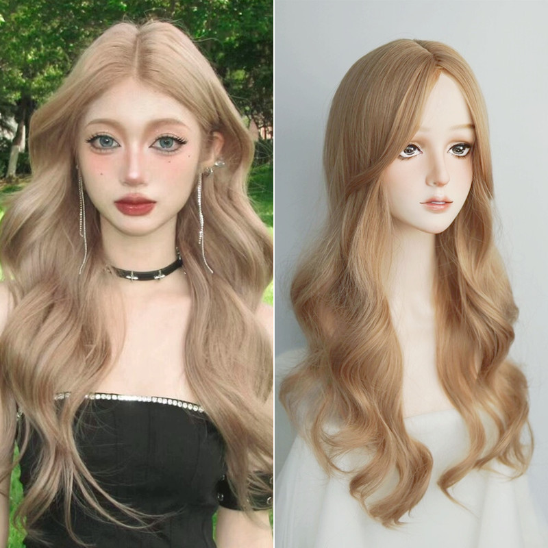 65 ซม.ยาวหยิกวิกผม Big Curls ผมคอสเพลย ์ วิกผมสําหรับผู ้ หญิงผู ้ ชาย Beige สีแดงขนาดใหญ ่ วิกผมสังเคราะห ์ ทนความร ้ อน