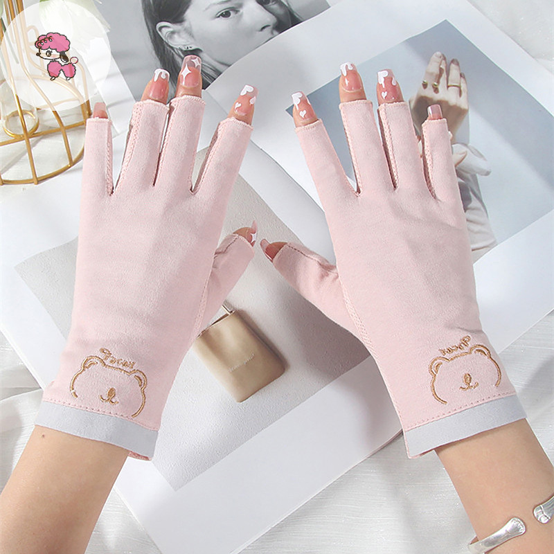 Grl 1 คู่ Anti UV เล็บถุงมือ UV Gel Shield ถุงมือ Fingerless เล็บเล็บเครื่องมือ LED โคมไฟเล็บเครื่องเป่ารังสีมือ TH