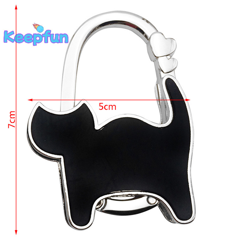 [Keepfun ] New Cat Shape Folding Handbag Hook Holder Purse Hanger Table Edge Hanging Hooks [ ใหม ่ ]