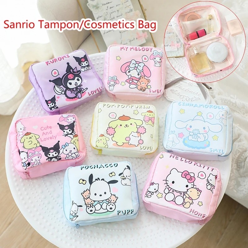 Kawaii Sanrio Pochacco Kuromi My Melody ผ ้ าอนามัยเก ็ บน ่ ารักสาวนักเรียนระยะเวลาสรีรวิทยาสุขาภิบาลแบบพกพากระเป ๋ าผ ้ าของขวัญ