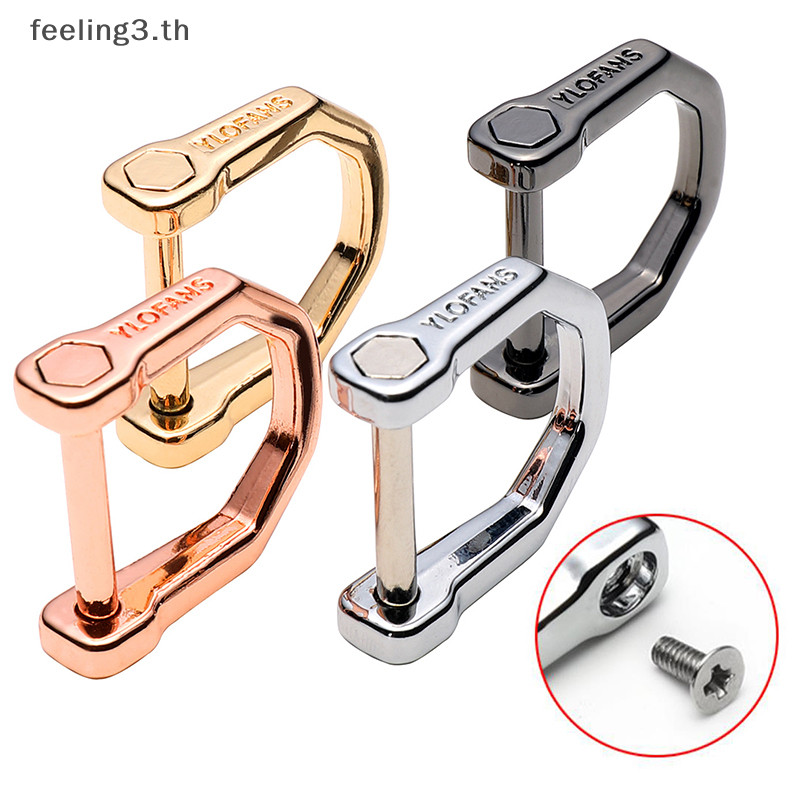 { Feeling3.th } D Shape Mini Lock Buckles พวงกุญแจหัวเข ็ มขัดรถเครื ่ องมือกลางแจ ้ งหัวเข ็ มขัดเกือกม ้ า