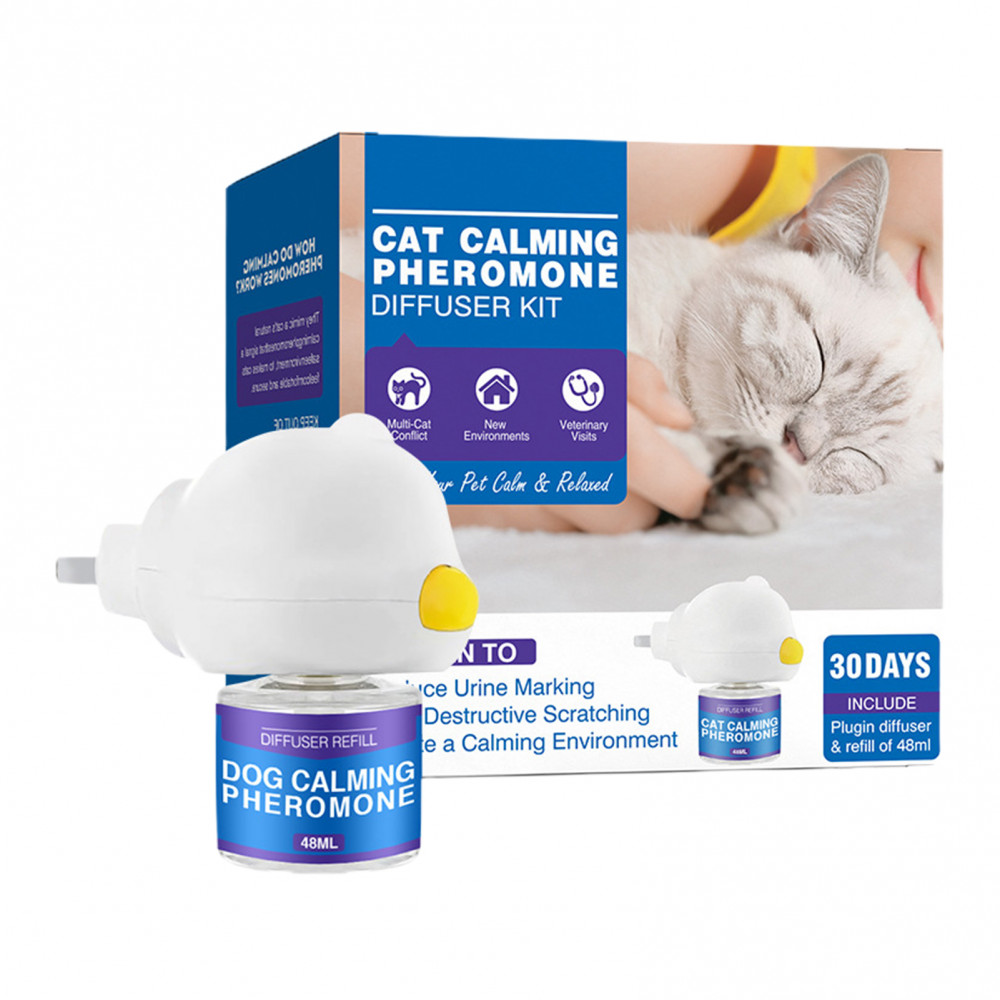 Yl Cat Calming น้ําหอมฟีโรโมนที่มีประสิทธิภาพบรรเทาความวิตกกังวลความเครียด Cat Calming Diffuser Comfort สําหรับแมวเติมลดการต่อสู้สเปรย์และ Scratching Calm ผ่อนคลาย 48ml/ขวด