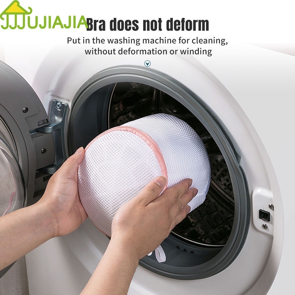 Jujiajia ถุงทําความสะอาดกระเป ๋ าตาข ่ ายชุดชั ้ นในสามเหลี ่ ยมหนาสําหรับเครื ่ องซักผ ้ า ตะกร้าใส่ผ้า - รูปที่ 3