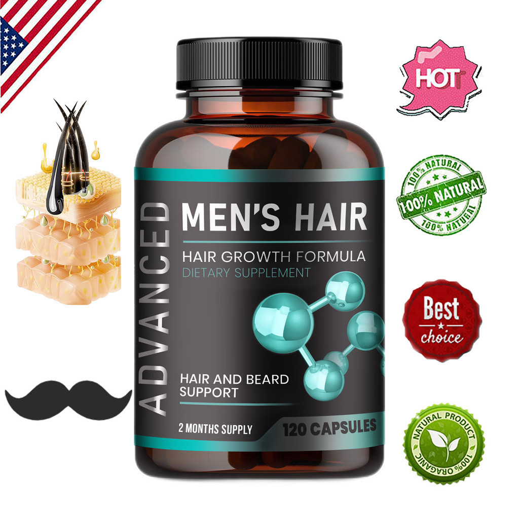 วิตามินปลูกผมสําหรับผู้ชายป้องกันผมร่วงผลิตภัณฑ์เสริมอาหารปลูกผมและเคราสําหรับผมหนา