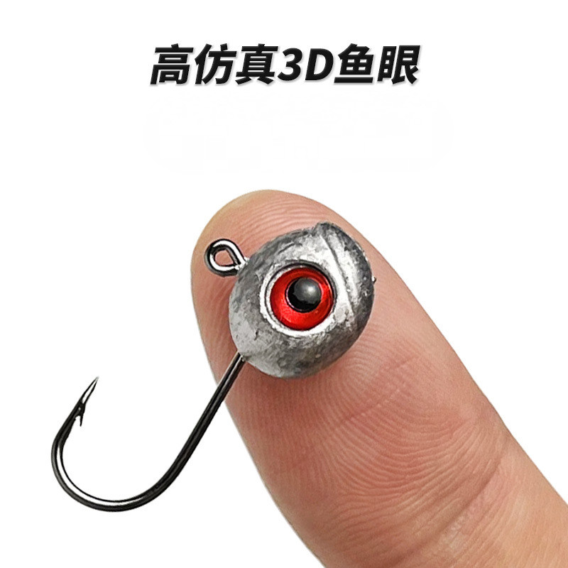 5 ชิ้น 1g 1.8g 3.5g 3D eyes micro jig head hooks ล่อตกปลาหัวจิ๊กตะขอ