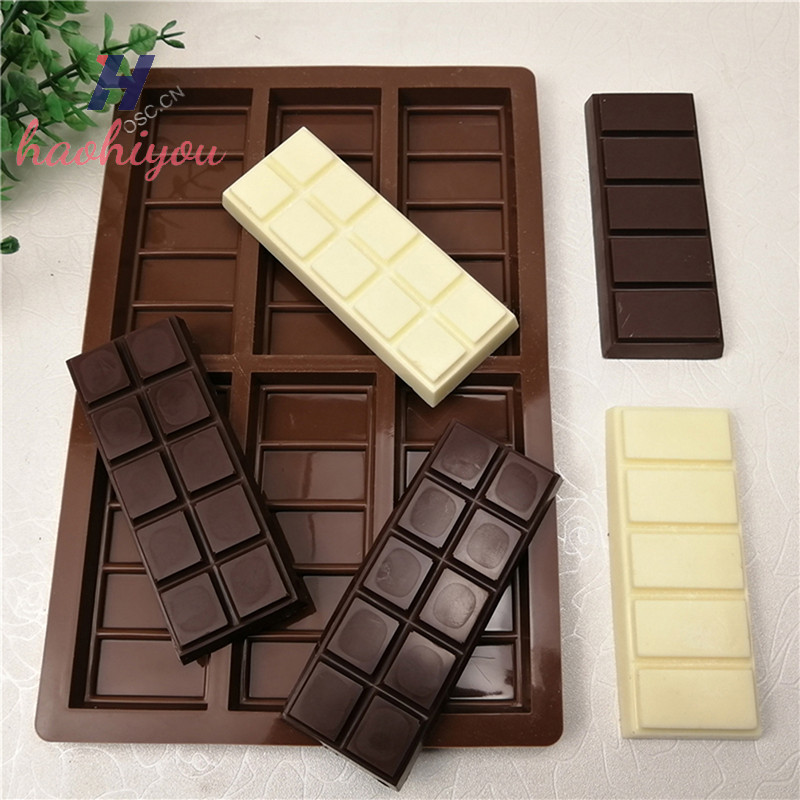 <haohiyou> 6 กริดวาฟเฟิลขนาดเล็กสี่เหลี่ยมผืนผ้าช็อกโกแลตบาร์ซิลิโคน Candy แม่พิมพ์ถาด Nice