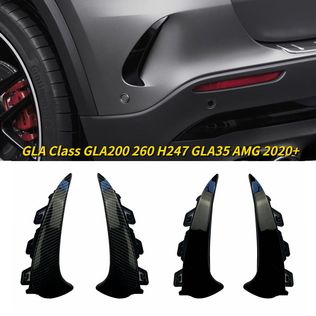 สําหรับ Mercedes Benz GLA Class GLA200 260 H247 GLA35 AMG 2020 + รถด้านหลังกันชนลมมีดใบมีด ABS Glossy สีดํา/คาร์บอนไฟเบอร์ดู