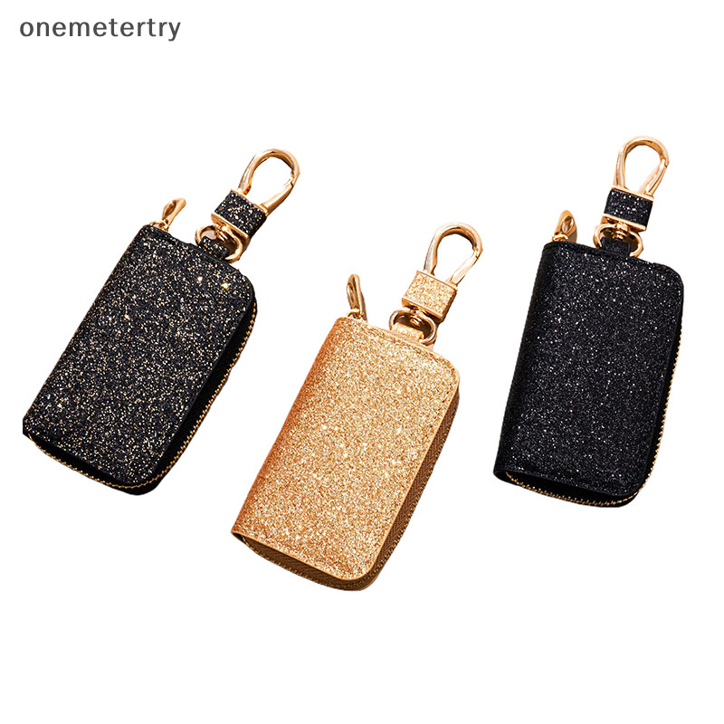 Onem เงา PU กระเป๋าซิป Key Holder Organizer กระเป๋ากุญแจรถพวงกุญแจกระเป๋าสตางค์แฟชั่น Simple Key Case กระเป๋ากุญแจรถป้องกัน n