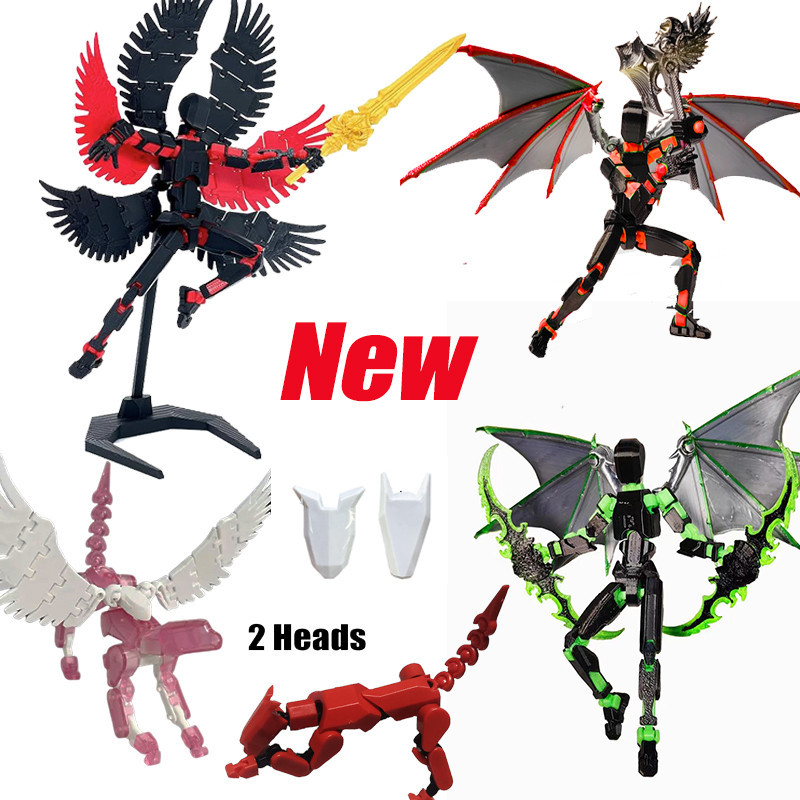 Lucky 13 Action Figure 3D Dummy 13 หุ่นยนต์ของเล่นเคลื่อนย้ายได้ตัวเลขT13 ข้อต่อที่สามารถเคลื่อนย้ายของเล่น