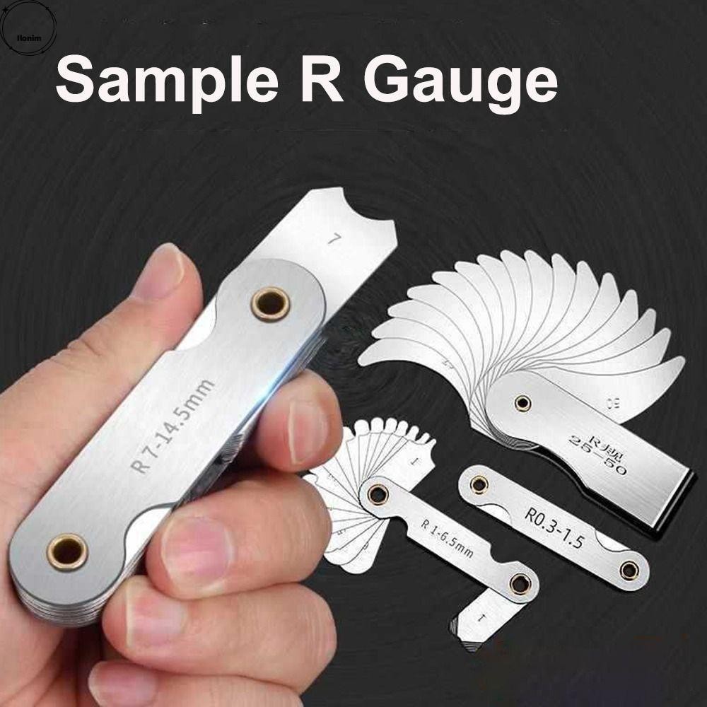 Ilonim 16 ชิ้น/เซ็ต Radius Gauge Radius Fillet Gauge วัด Gage Arc เครื่องมือวัดตัวอย่าง R Gauge