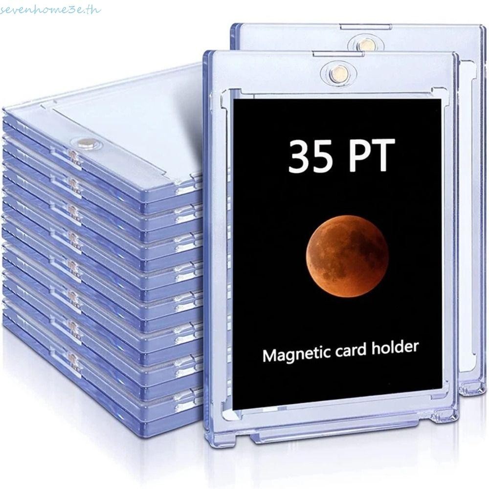 Sevenhome3e Sports Star Cards Case, อะคริลิค 35PT Magnetic Card Holder, Sleeves Trading Display Case Clear UV Protection การ์ดพลาสติกแข็ง Protectors Sports Trading Card