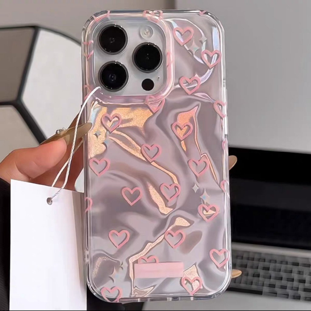 หรูหรา Aurora Water ลูกฟูกรักเคสโทรศัพท์สําหรับ iPhone15 Pro Max 14 13 12 11 Pro Max ปลอกกันกระแทกกล้องป้องกันการตกฮาร์ดปกหลัง