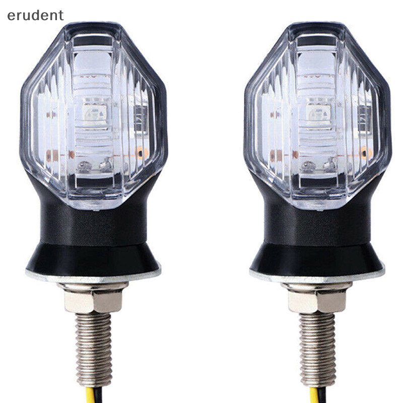 Erudent 2x Universal รถจักรยานยนต์ 1LED Amber Turn จักรยานสัญญาณไฟกระพริบใหม่