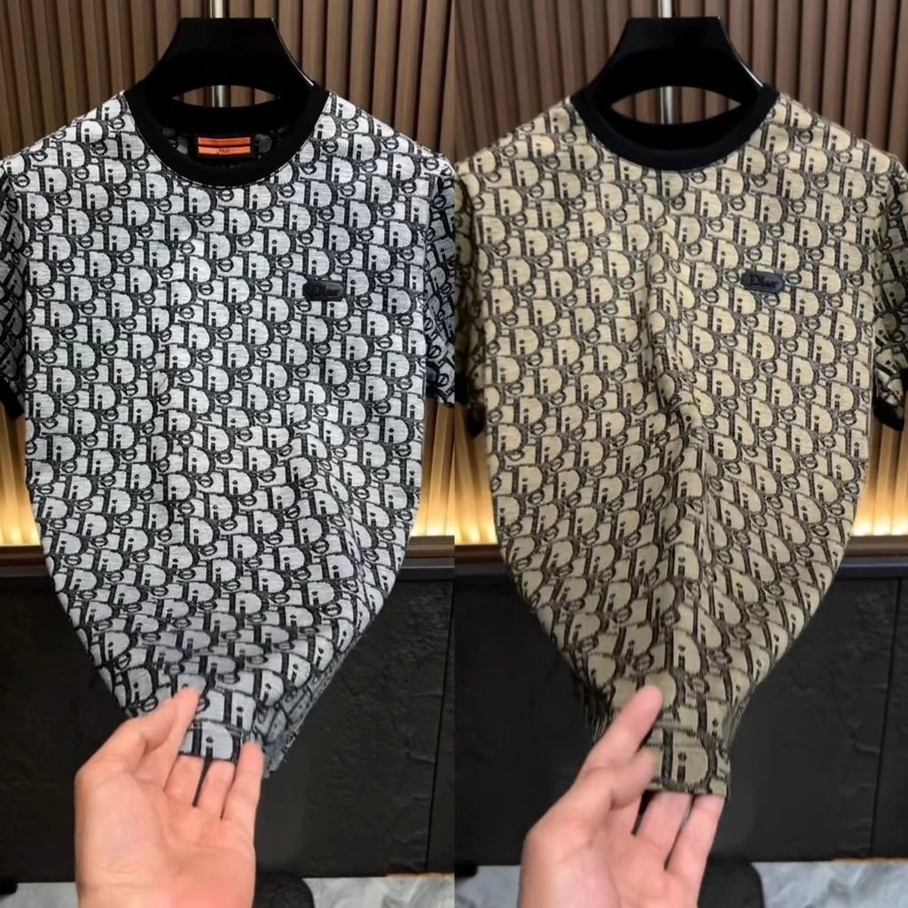 สินค้าใหม่ผู้ชายเสื้อยืดคอกลมแขนสั้นสบายระดับไฮเอนด์แฟชั่นผู้ชาย