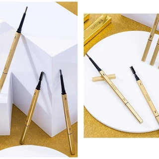 Double fine eyebrow pencil ดินสอเขียนคิ้วกันน้ำ 2 in 1 หัวเรียวเล็ก มีแปรงปัดคิ้วในตัว
