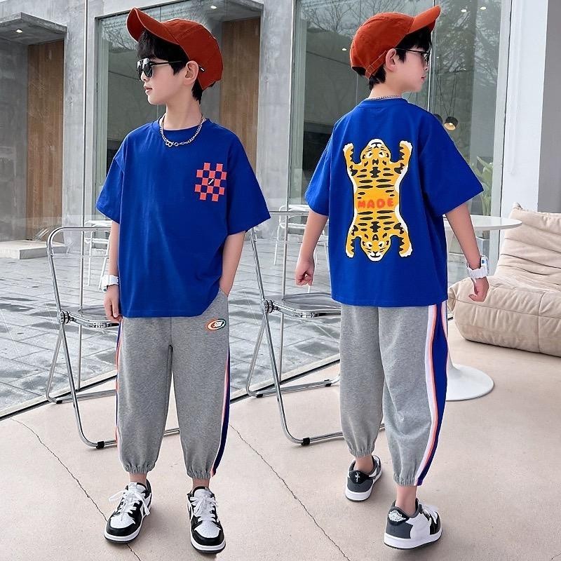 เสื้อผ้าเด็กผู้ชาย ชุดเด็กโตผู้ชาย ชุดเซ็ท2ชิ้น แฟชั่นชุดเด็กผู้ชาย ผ้าคอตตอน ชุดเด็กผู้ชายกางเกงขายาว ใส่สบาย ML-910