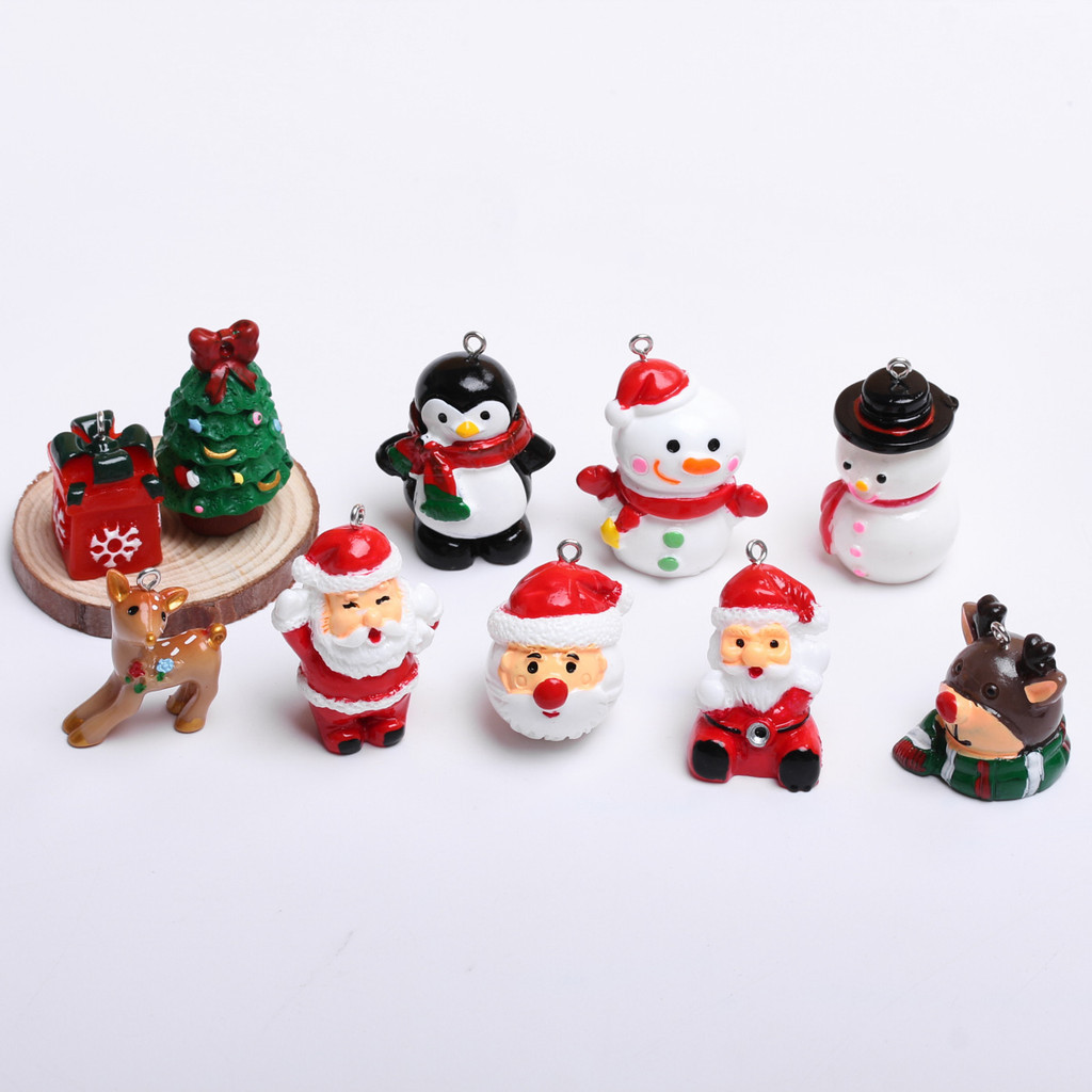1pc แฟชั่นเรซิ่นหมีต้นคริสต์มาส Snowman Elk จี้ DIY สร้อยคอสร้อยข้อมือต่างหูพวงกุญแจอุปกรณ์ตกแต่ง
