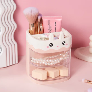 Ohayo กล่องใส่ปากกา ที่ใส่ปากกา กล่องเก็บของ ชั้นใส่ปากกา ชั้นเก็บเครื่องเขียน ที่วางปากกา หมุนได้ น่ารัก