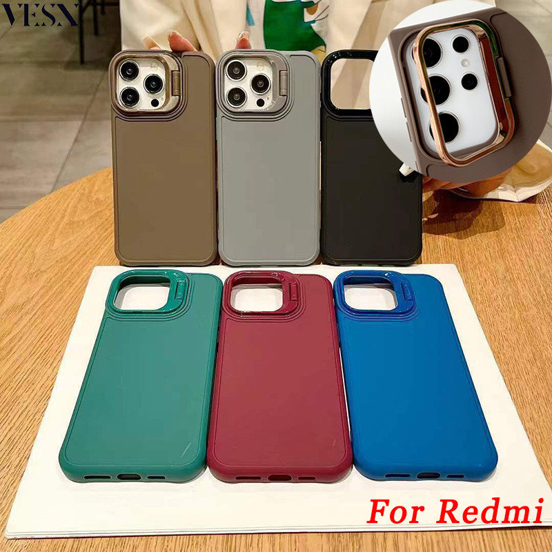 กล้องพับแหวนโทรศัพท์มือถือกรณีสำหรับ Redmi Note 13 12 11 11s 10 10s 9 9s 8 Pro+ Plus 4G 5G 2024