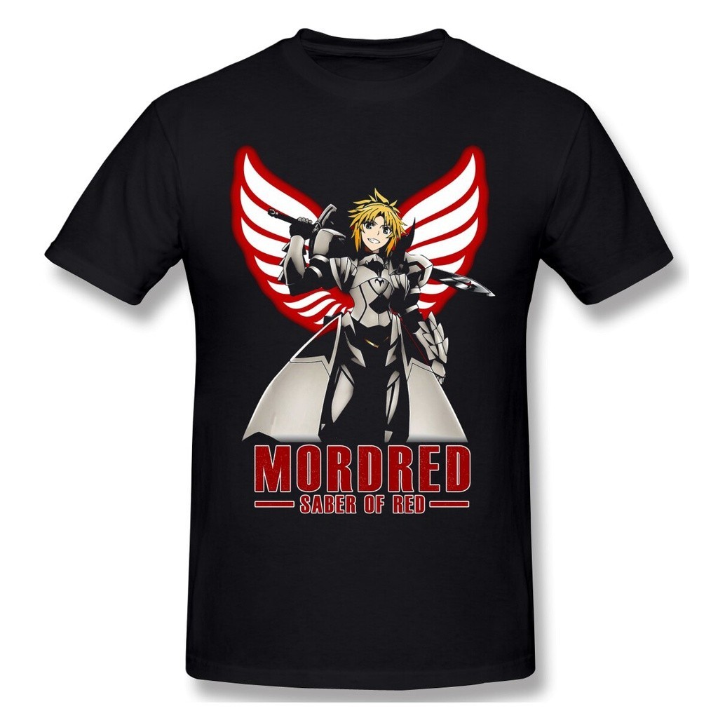 เสื้อคนอ้วนผญ Mordred - กระบี่ของสีแดงสีดําเสื้อยื วินเทจ การ์ตูน หลวม เซ็กซี่ สวยๆ เกาหลี เสื้อกีฬา