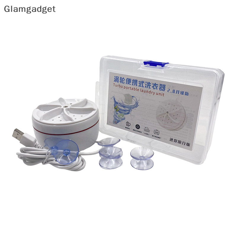 [Glamgadget] เครื่องซักผ้าเทอร์โบขนาดเล็กแบบพกพา USB Powered ทําความสะอาดเครื่องซักผ้าสําหรับถุงเท้า Mini Ultrasonic Turbo เครื่องซักผ้าสําหรับ Home Travel Boutique