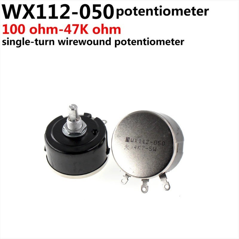 Wx112 WX050 5W วงกลมเดียวลวดแผล Potentiometer 100R 220R 330R 470R 1K 2K2 3K3 4K7 5K6 6K8 10K 22K 33K 47K โอห์ม WX050