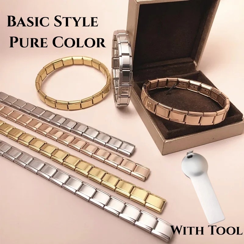 Pure Color Charm อิตาเลี่ยน Modular Charm สร้อยข้อมือ Links Fit 9 มม.สร้อยข้อมือสแตนเลสเครื่องประดับ DIY ทํา